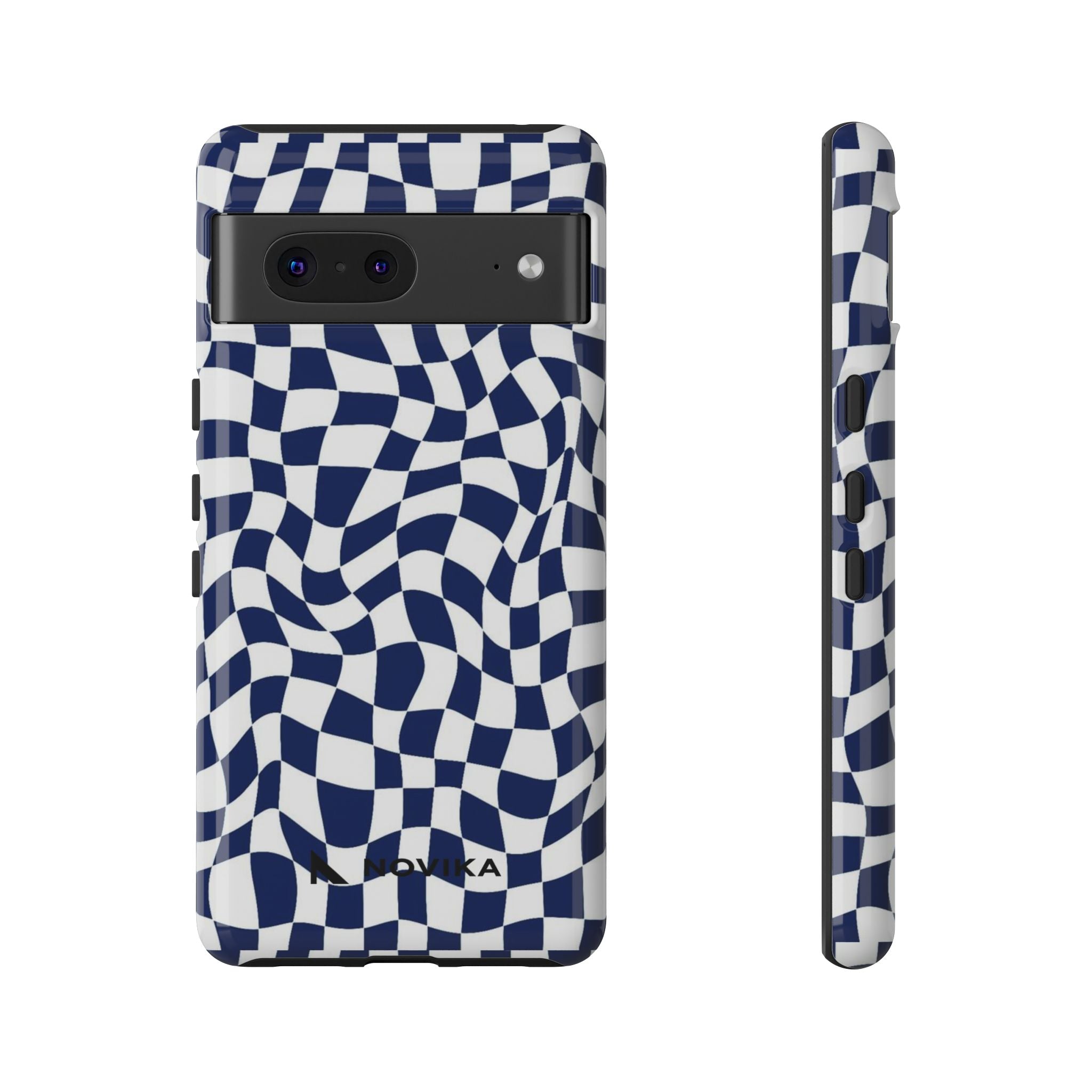 Navy Wavy Checker