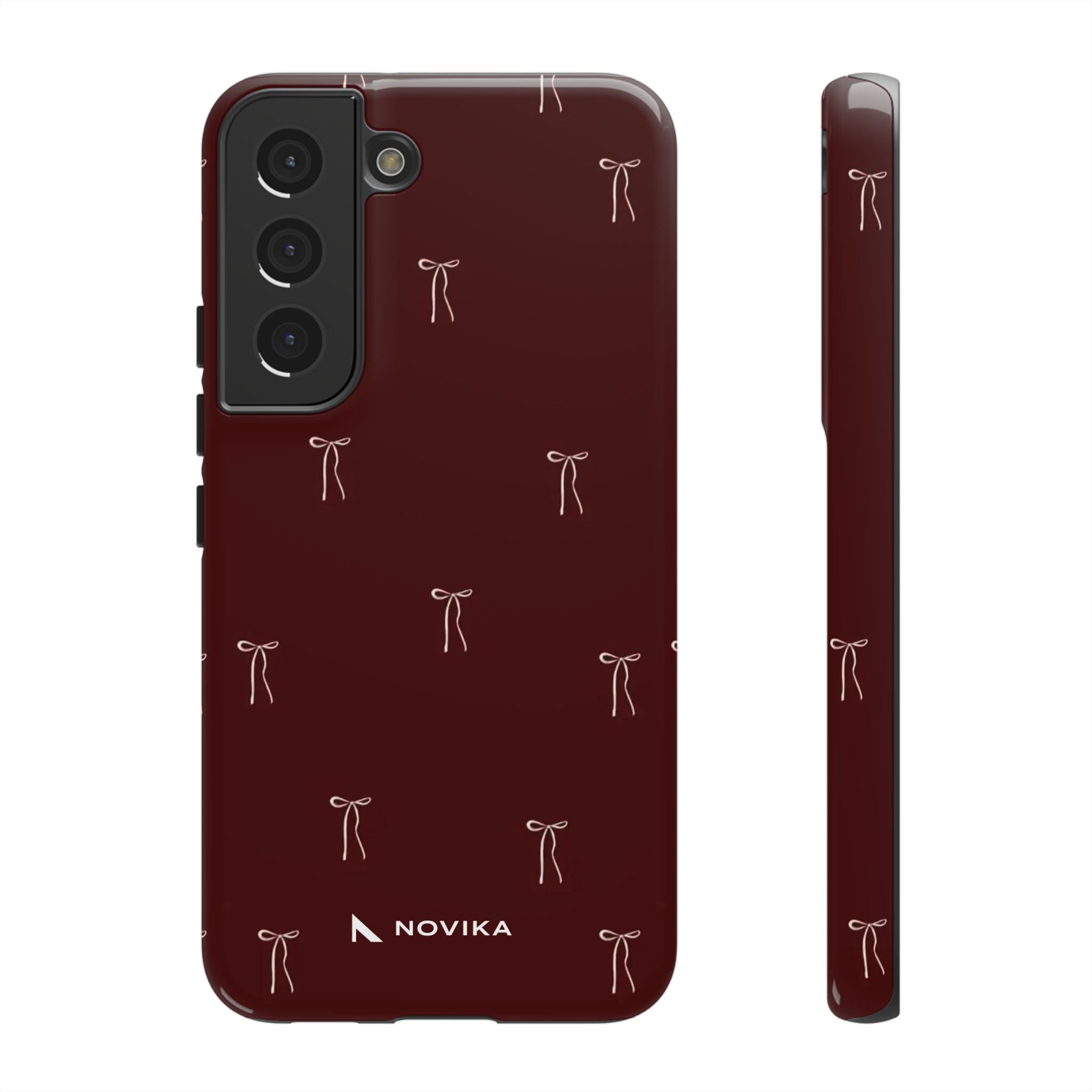 wine red bows