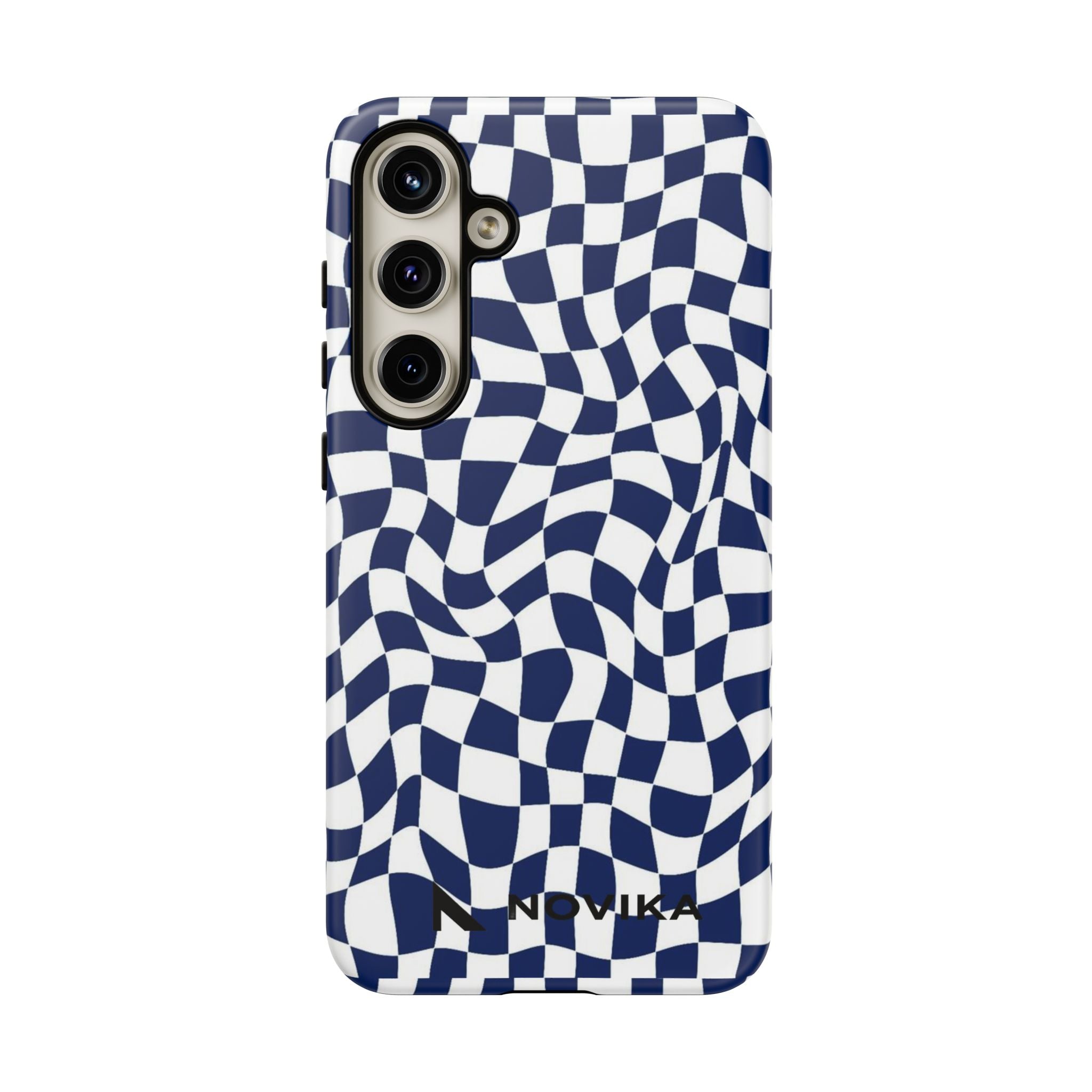 Navy Wavy Checker