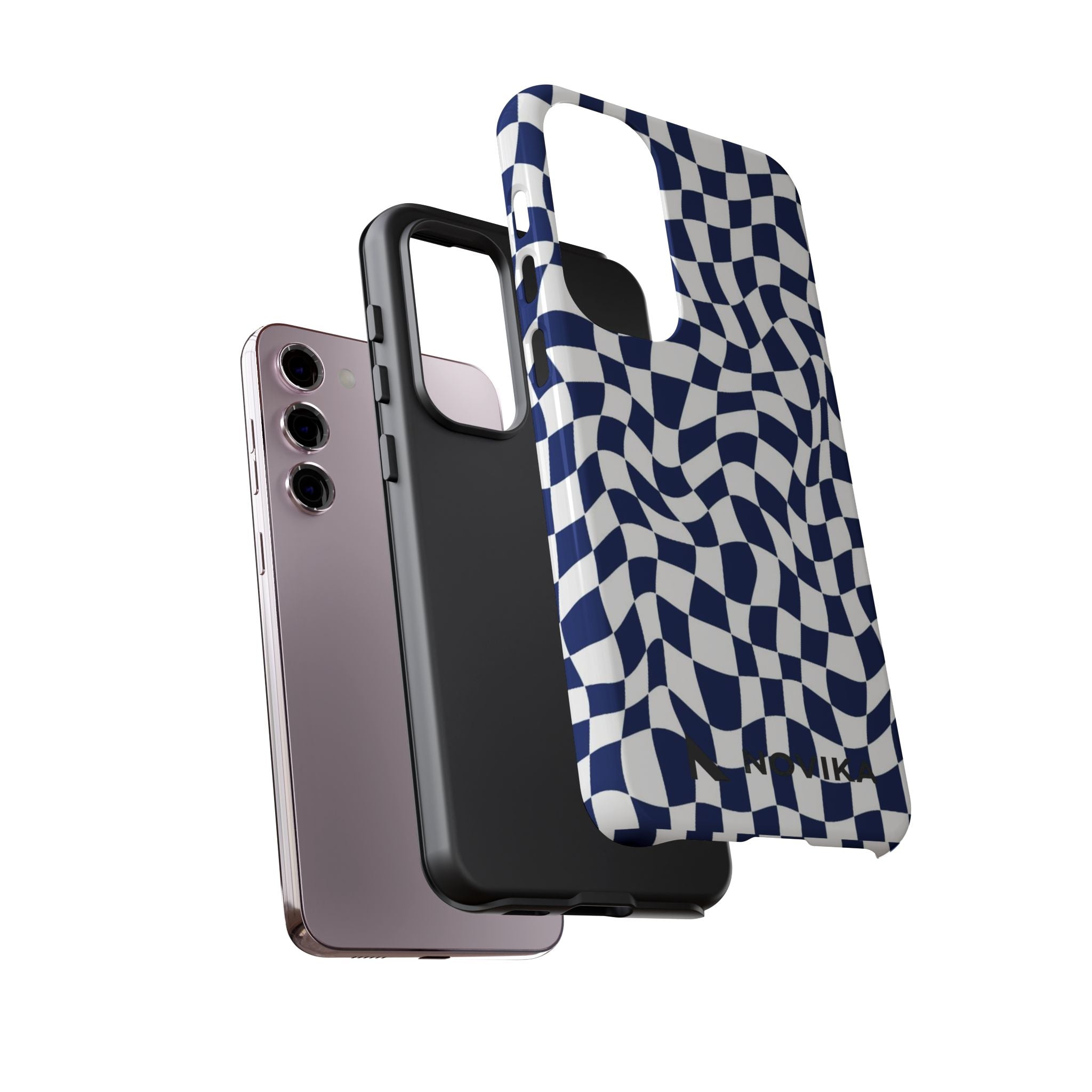 Navy Wavy Checker