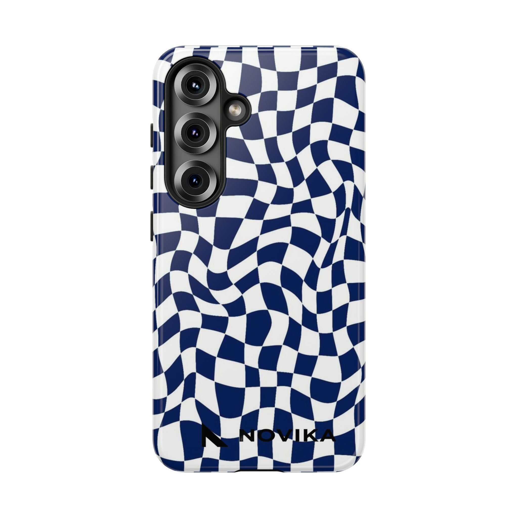 Navy Wavy Checker