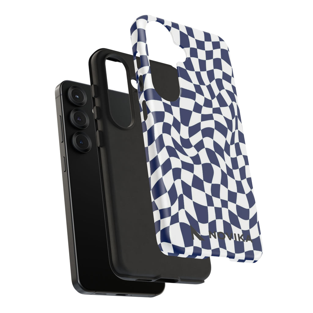Navy Wavy Checker