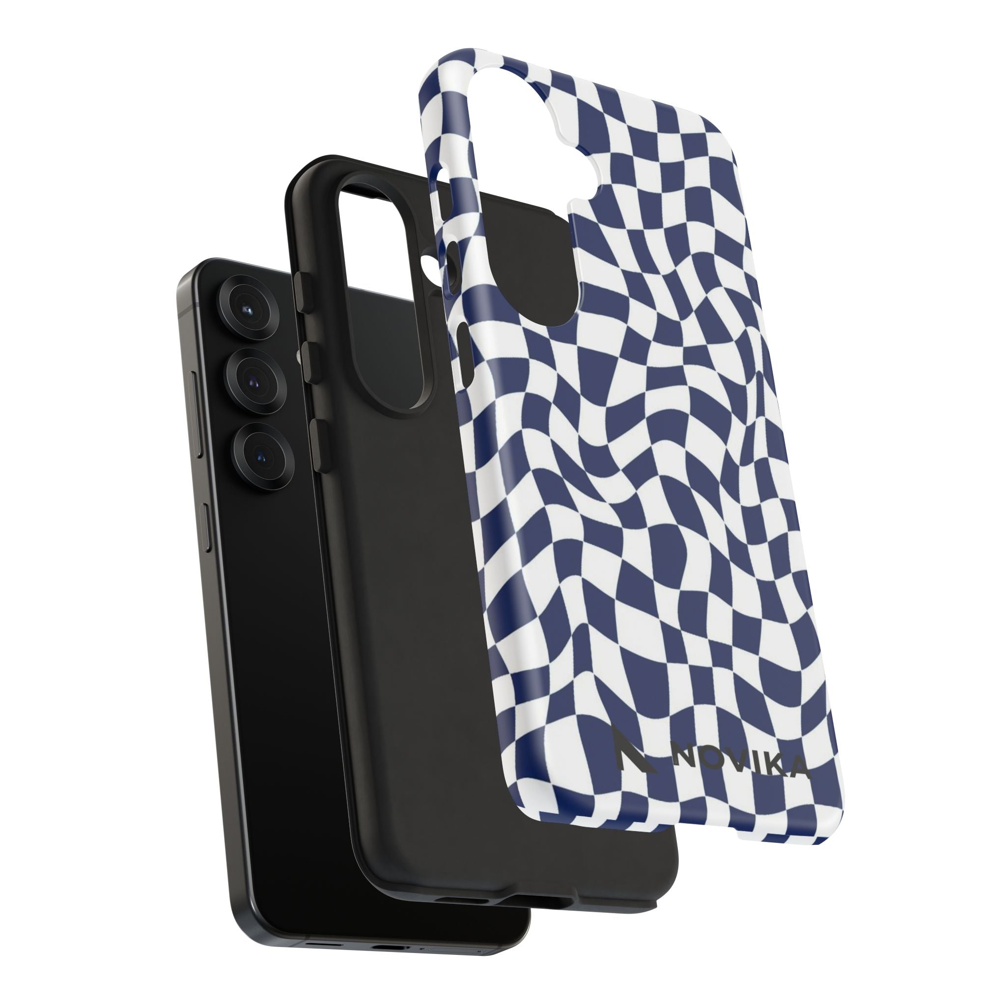 Navy Wavy Checker