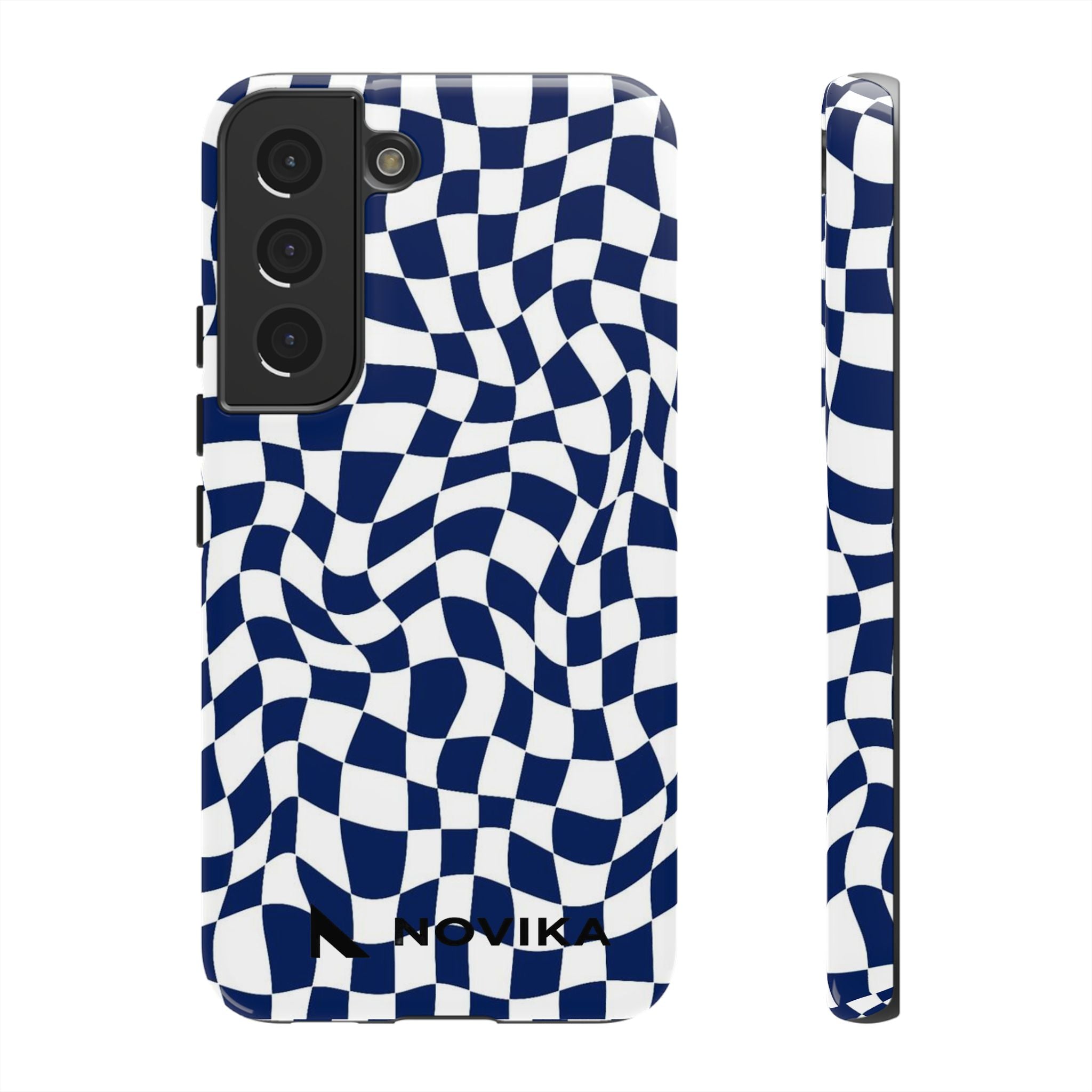 Navy Wavy Checker