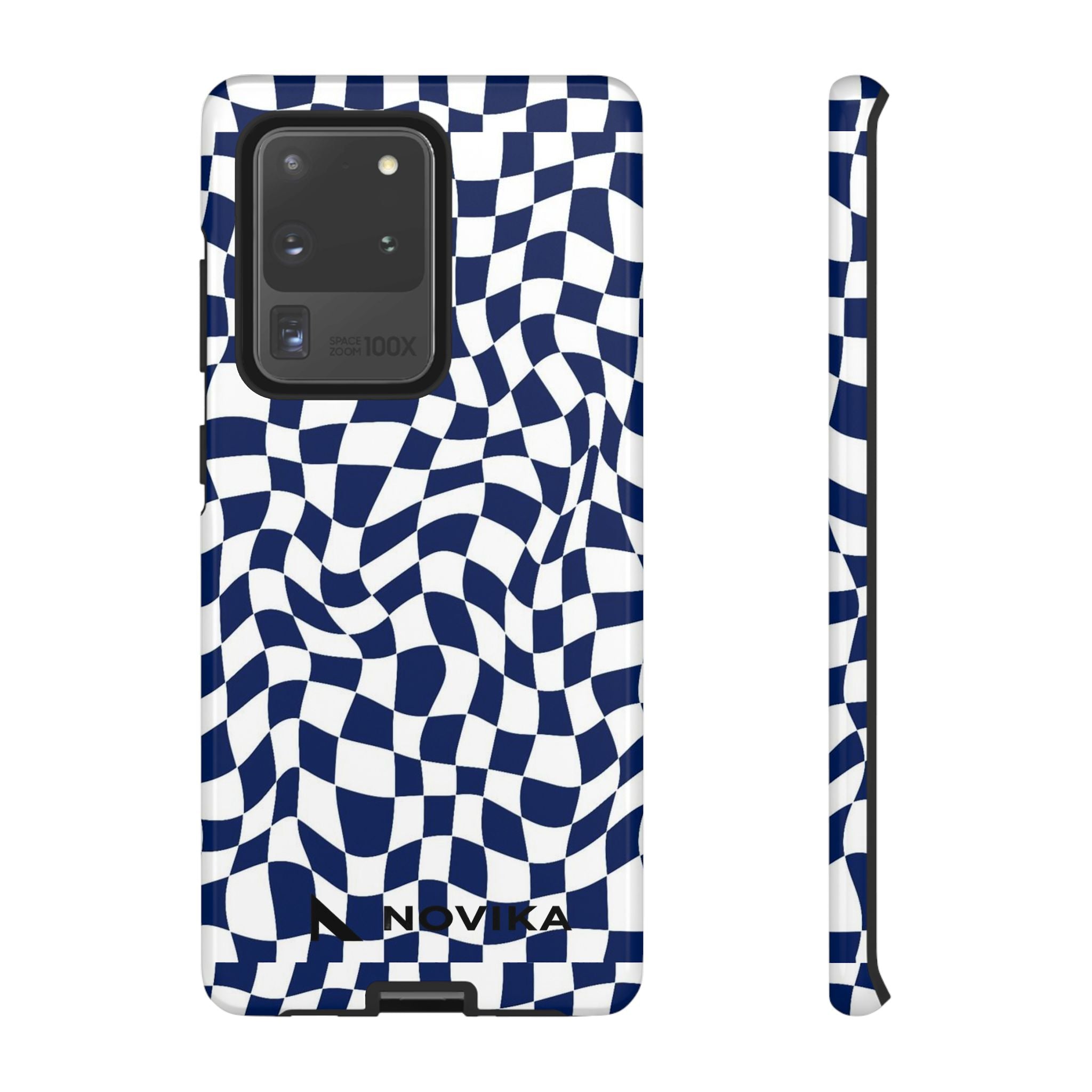 Navy Wavy Checker