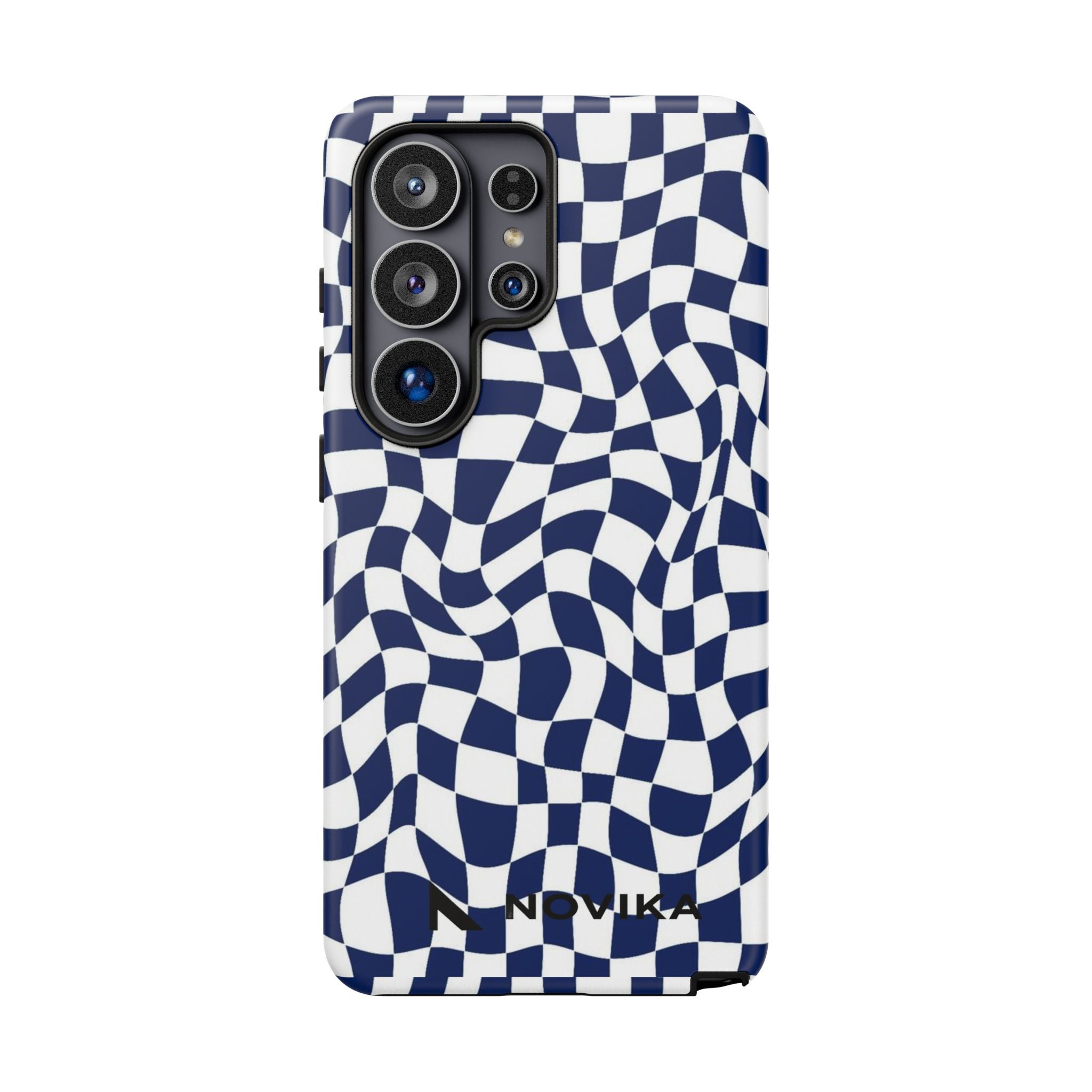 Navy Wavy Checker