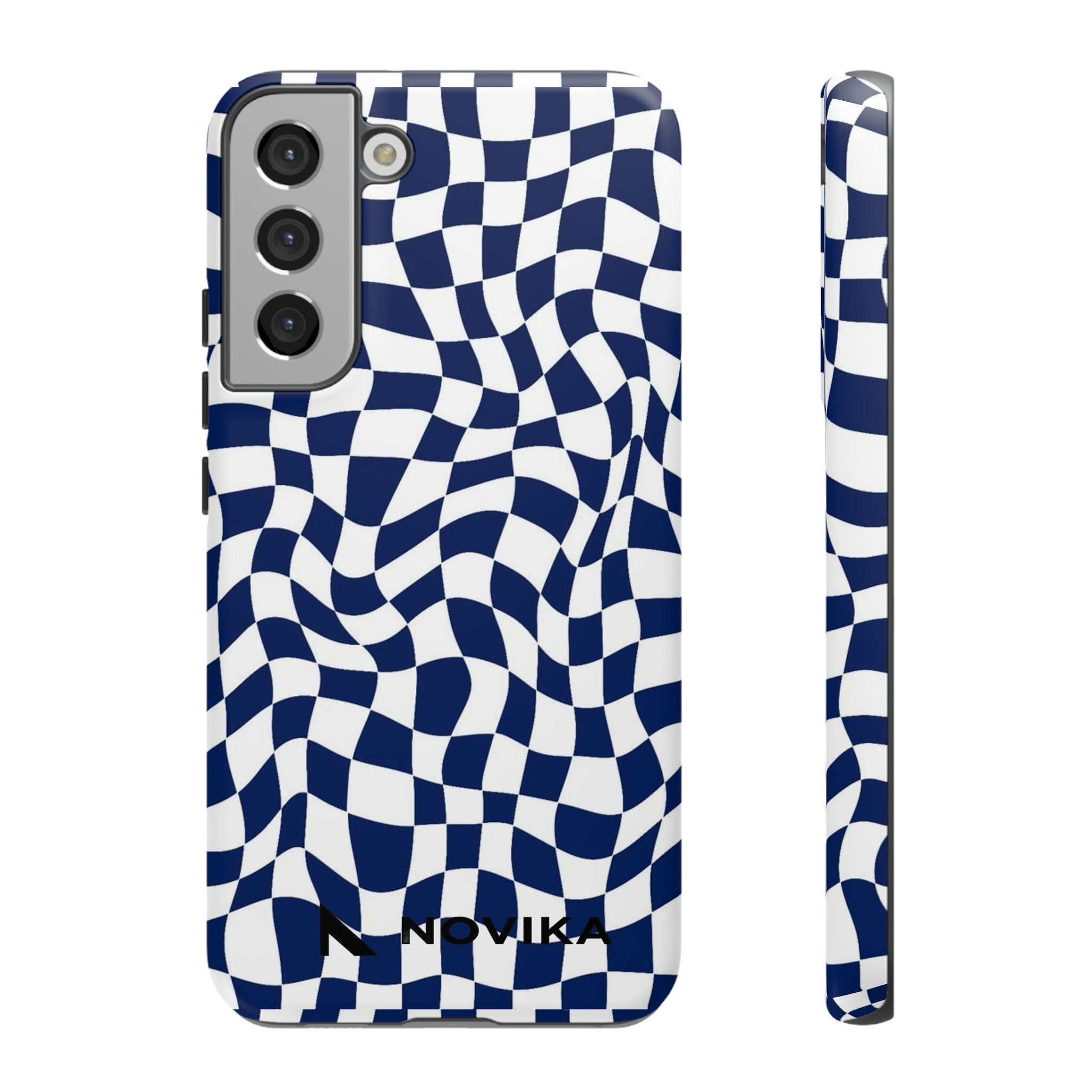 Navy Wavy Checker