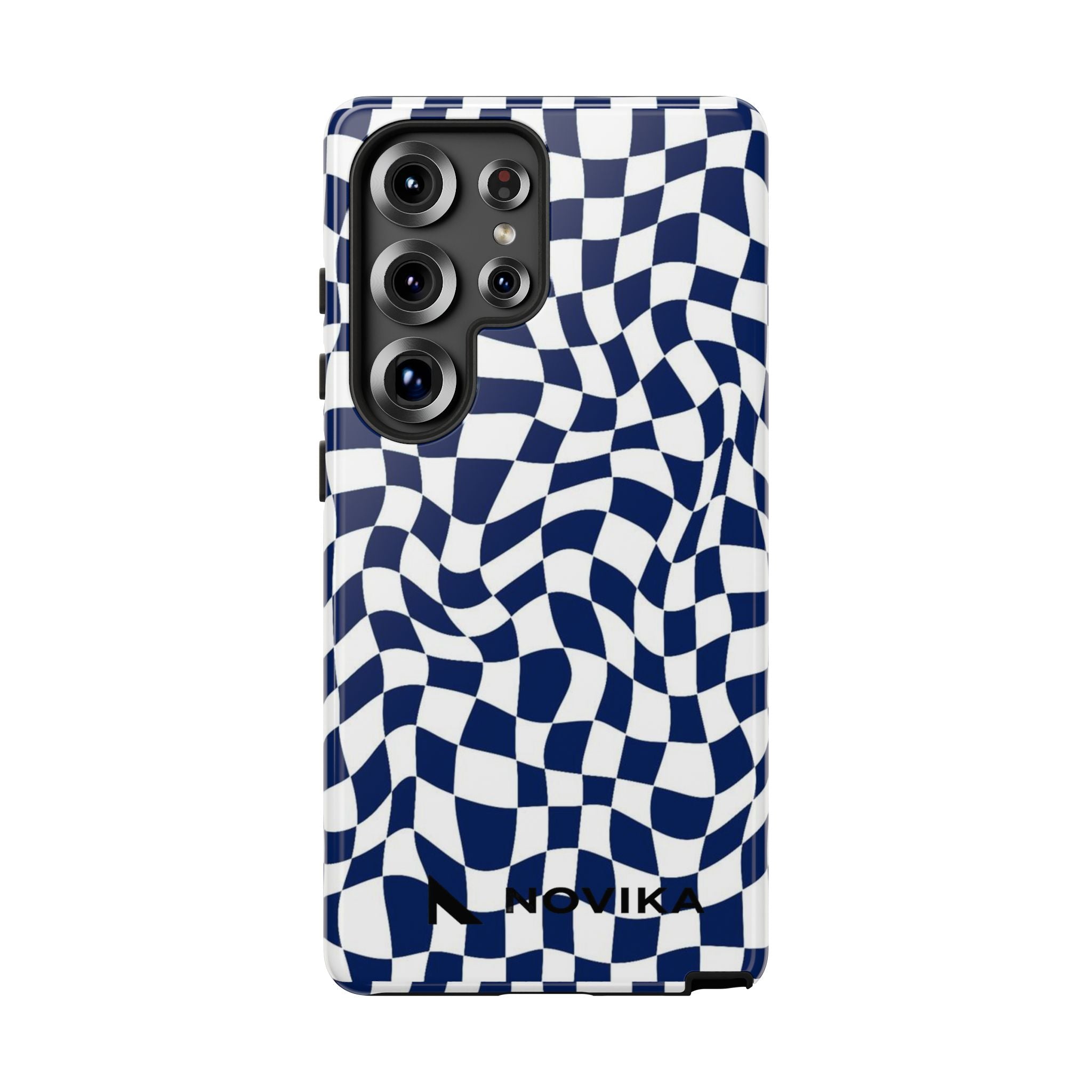 Navy Wavy Checker