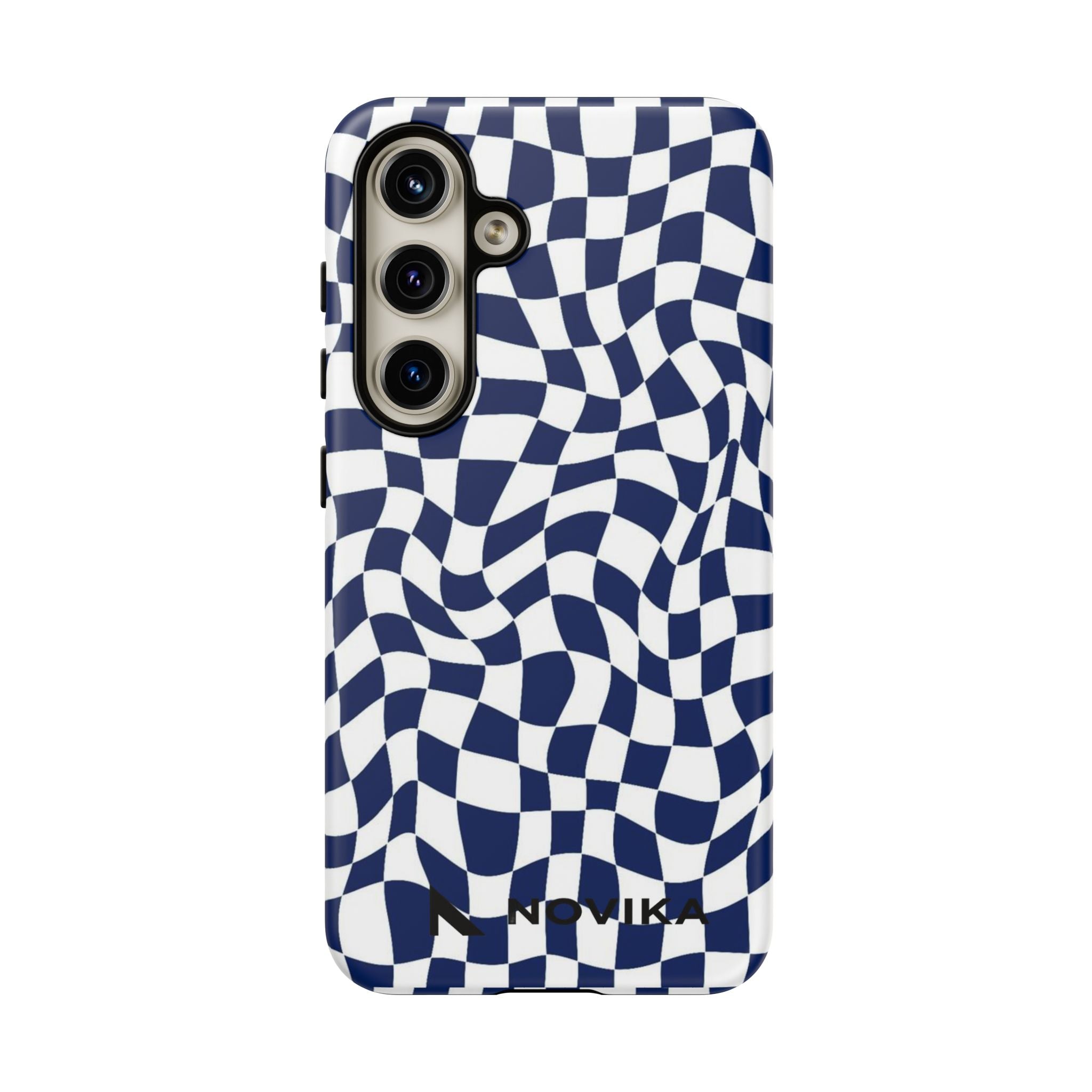 Navy Wavy Checker
