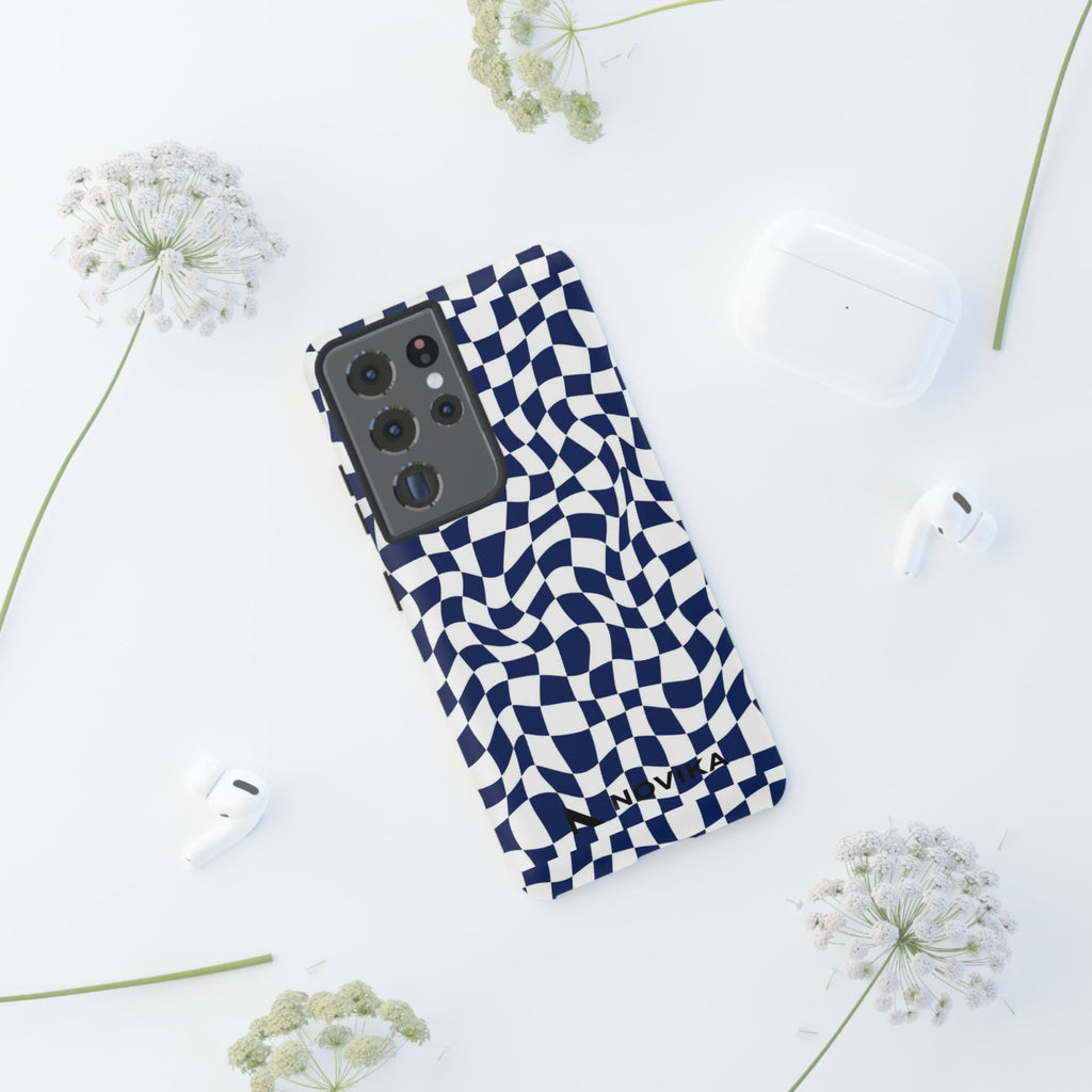 Navy Wavy Checker