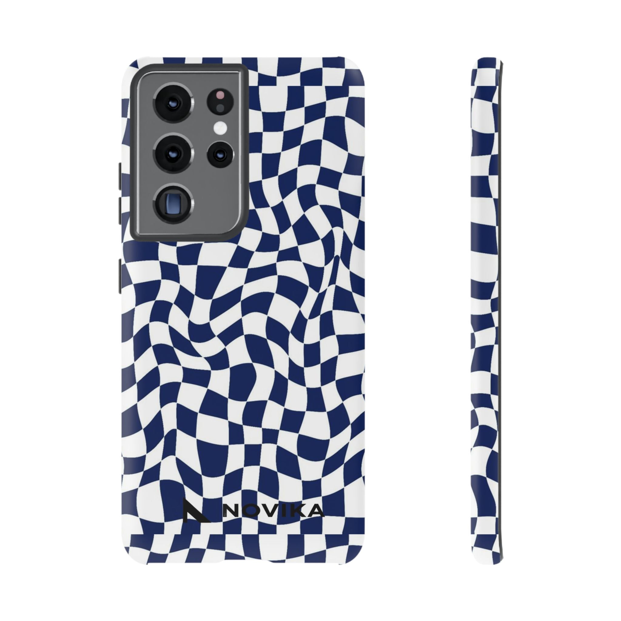 Navy Wavy Checker
