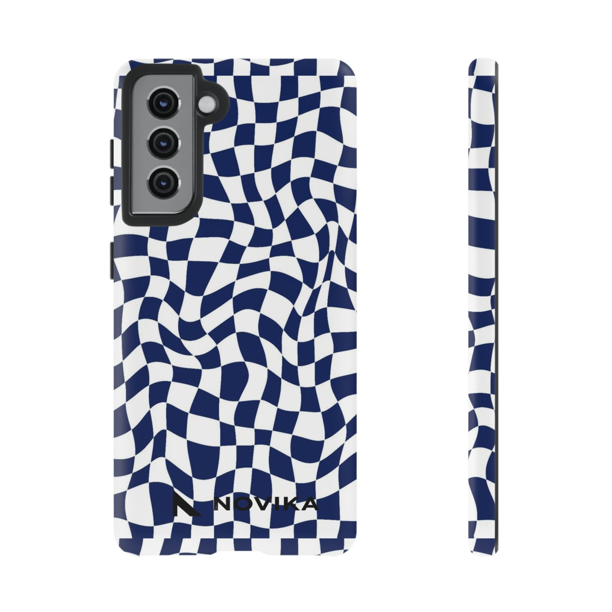 Navy Wavy Checker