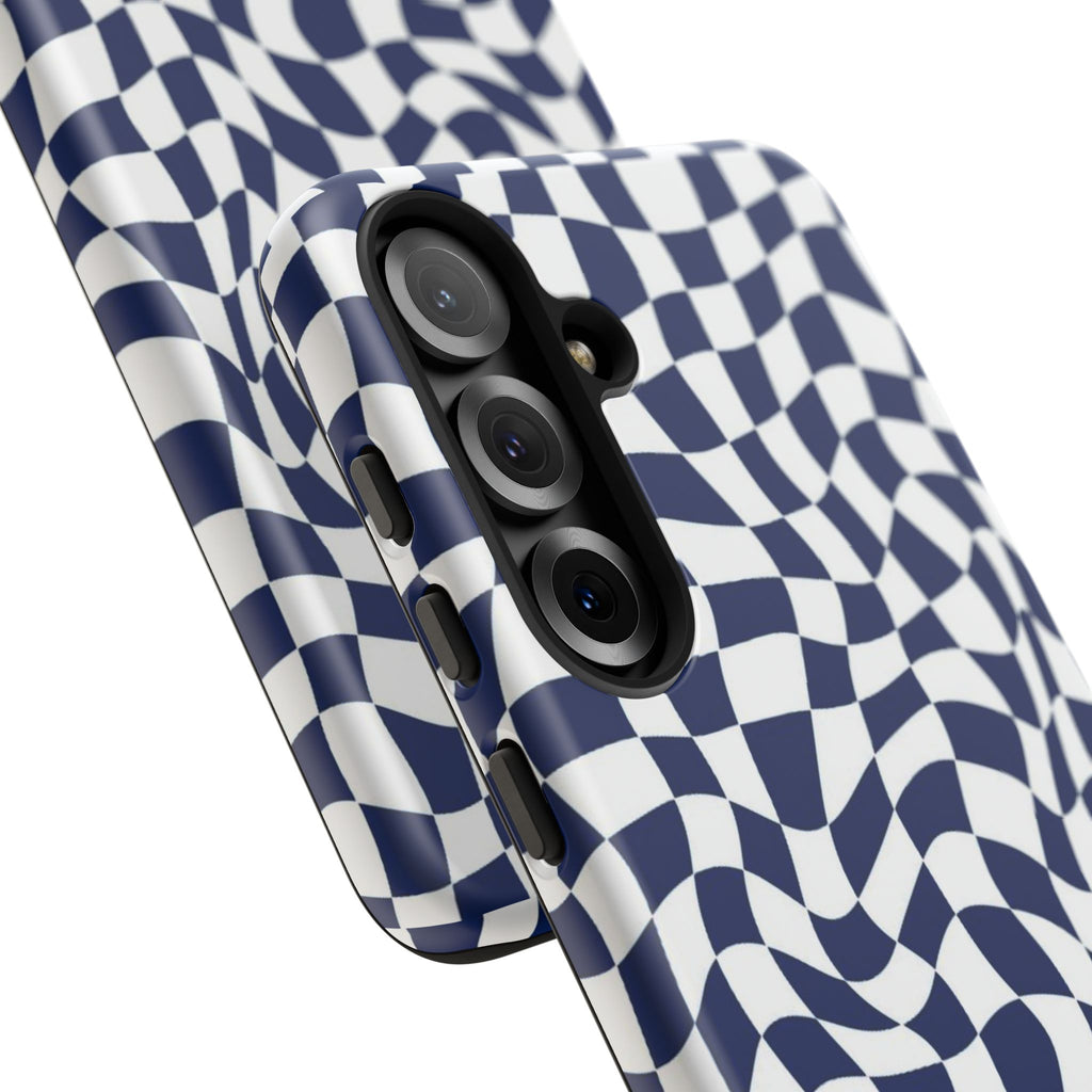 Navy Wavy Checker
