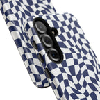 Navy Wavy Checker