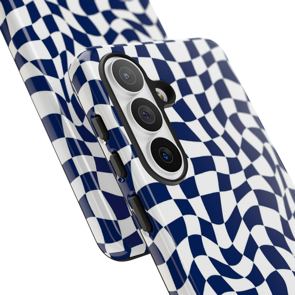Navy Wavy Checker