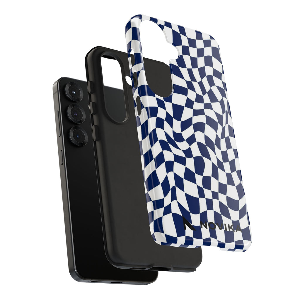 Navy Wavy Checker