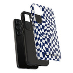 Navy Wavy Checker