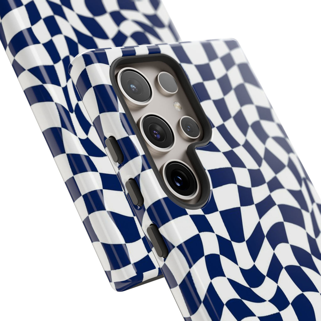 Navy Wavy Checker