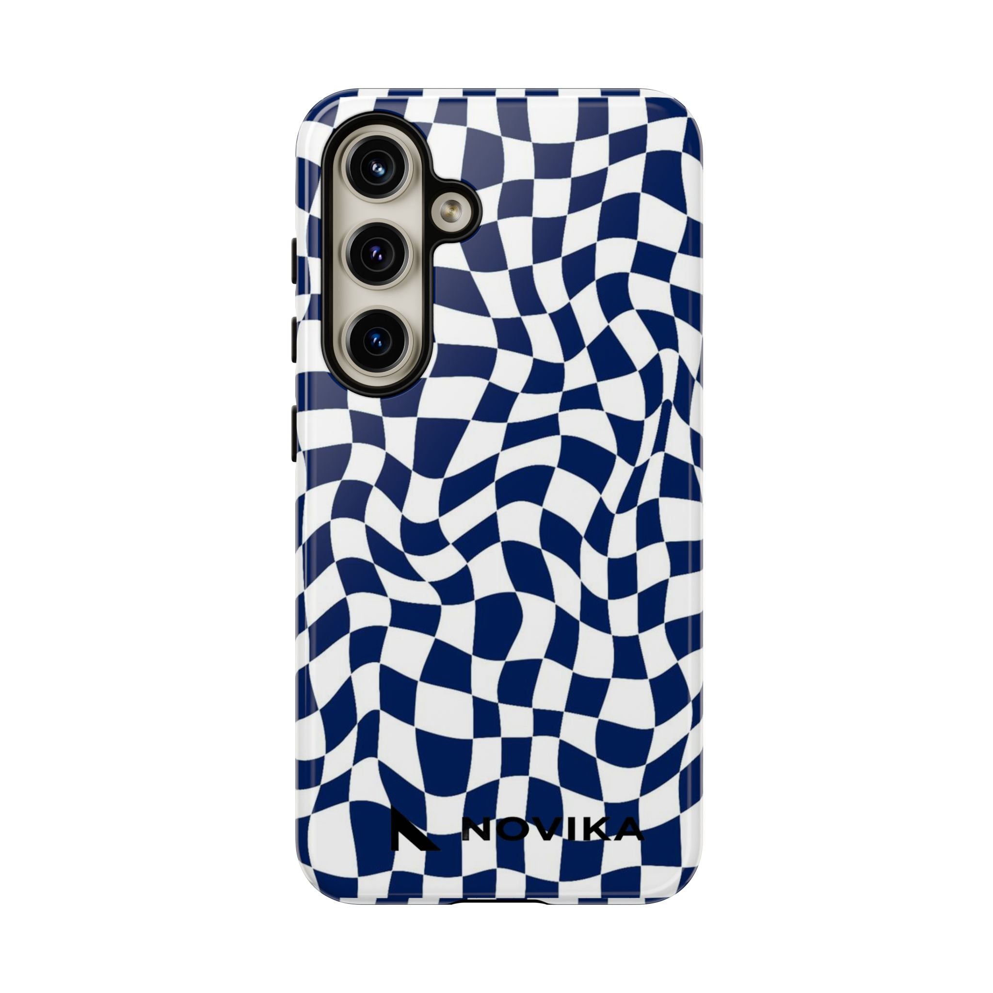 Navy Wavy Checker