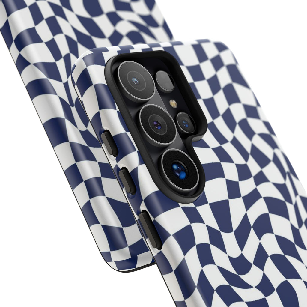 Navy Wavy Checker