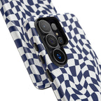 Navy Wavy Checker