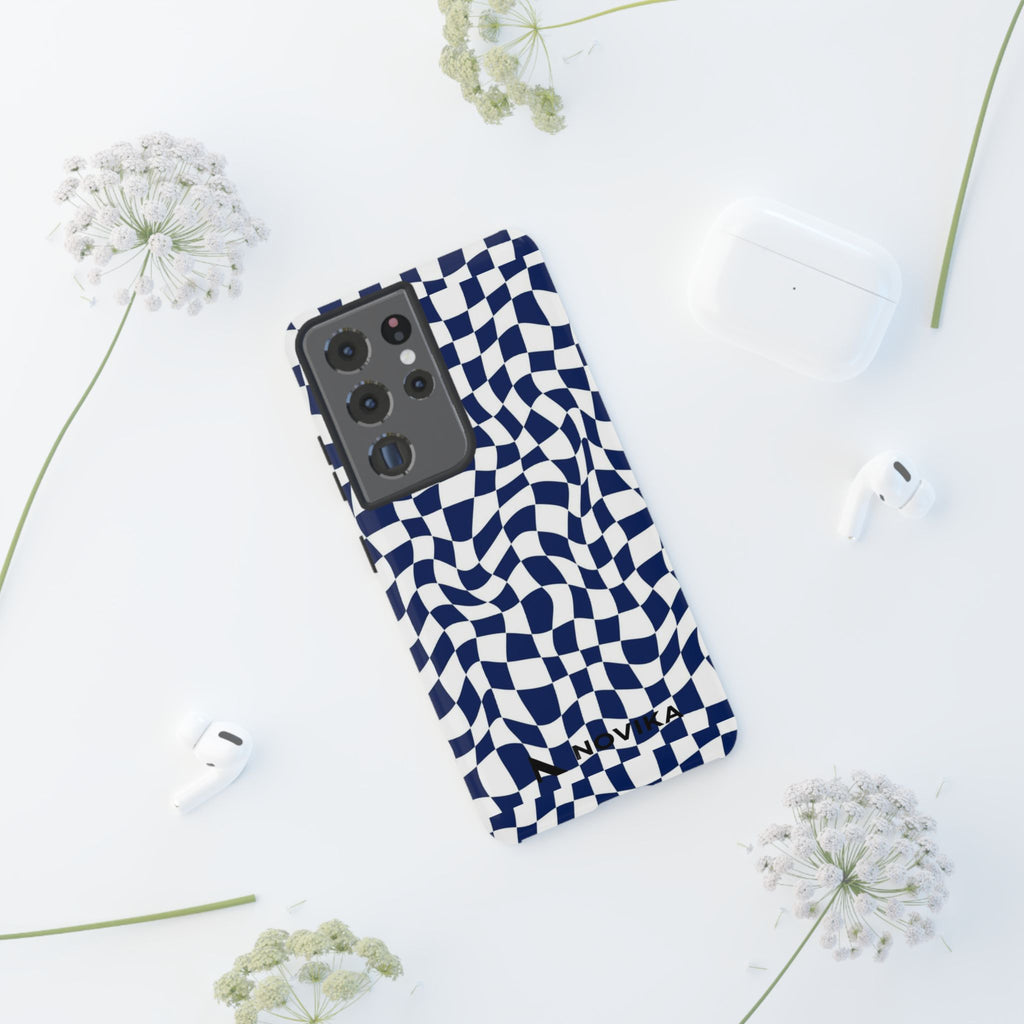 Navy Wavy Checker