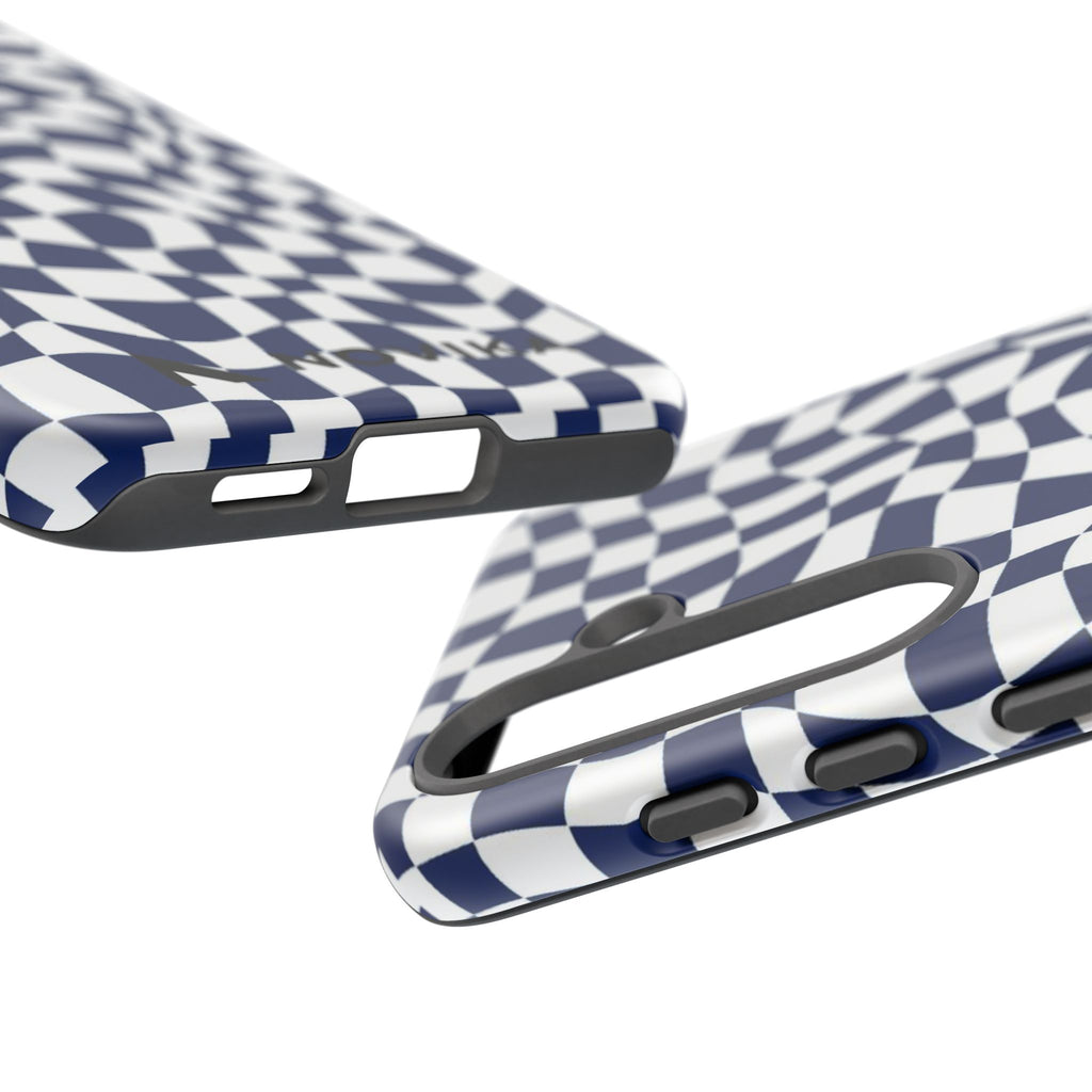Navy Wavy Checker