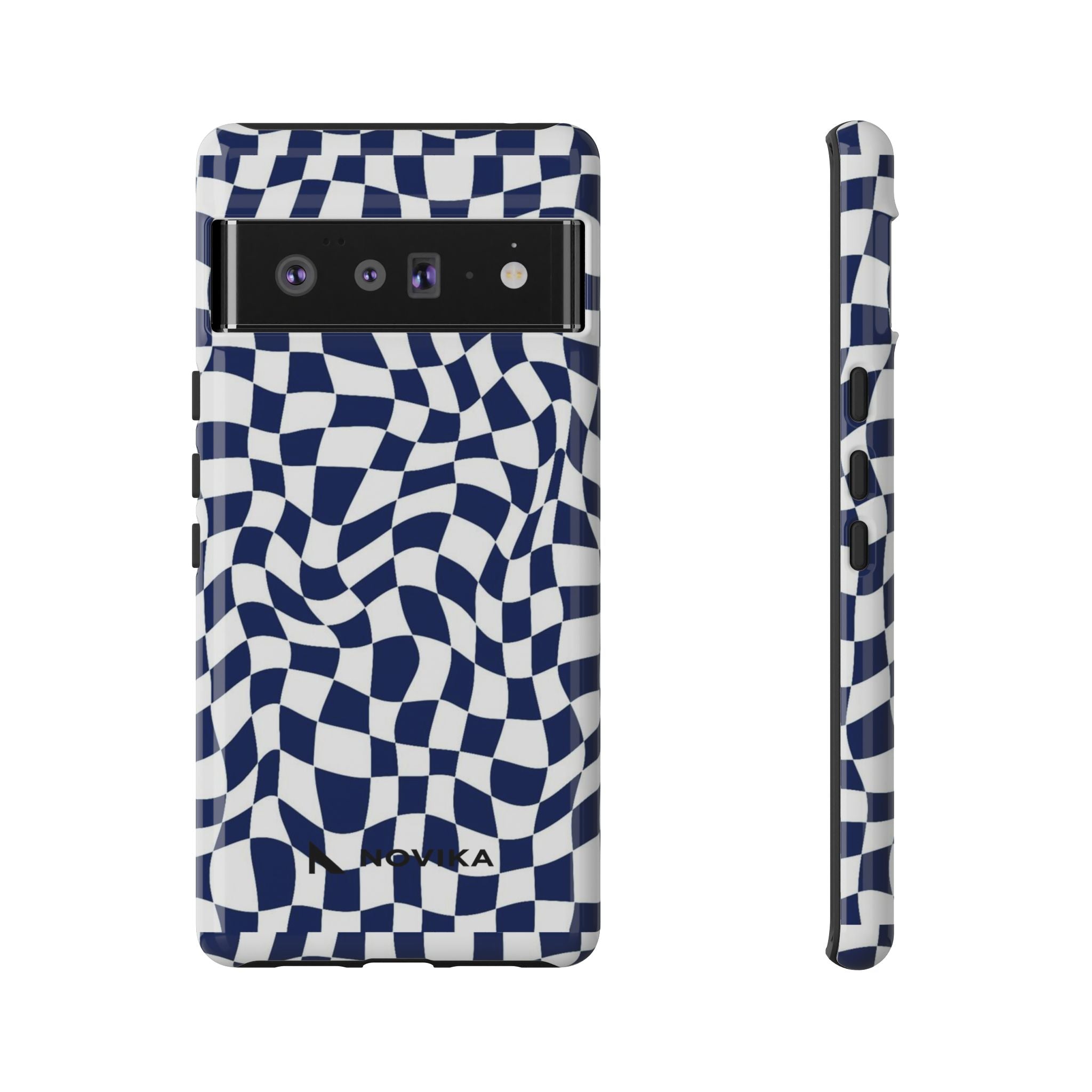 Navy Wavy Checker