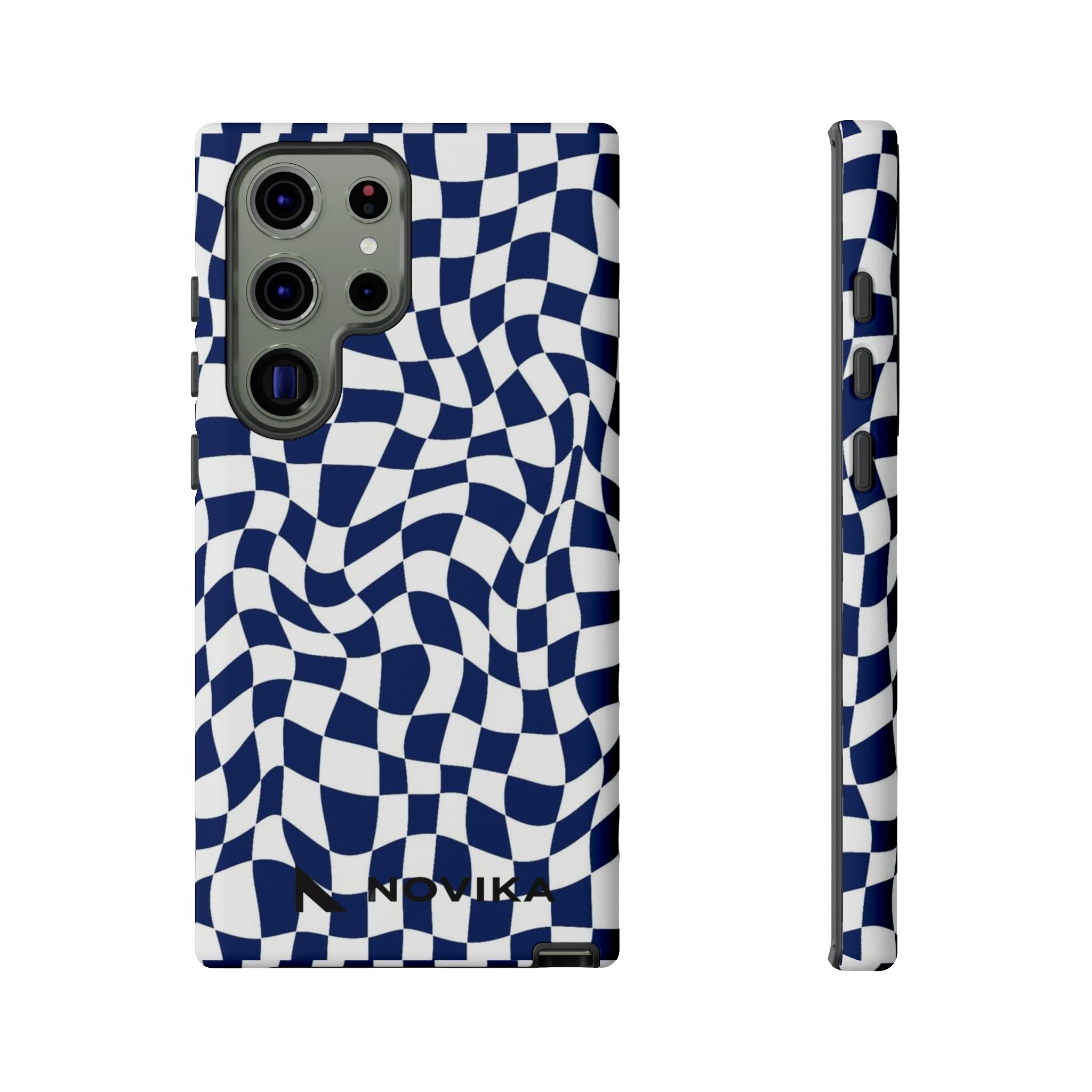 Navy Wavy Checker