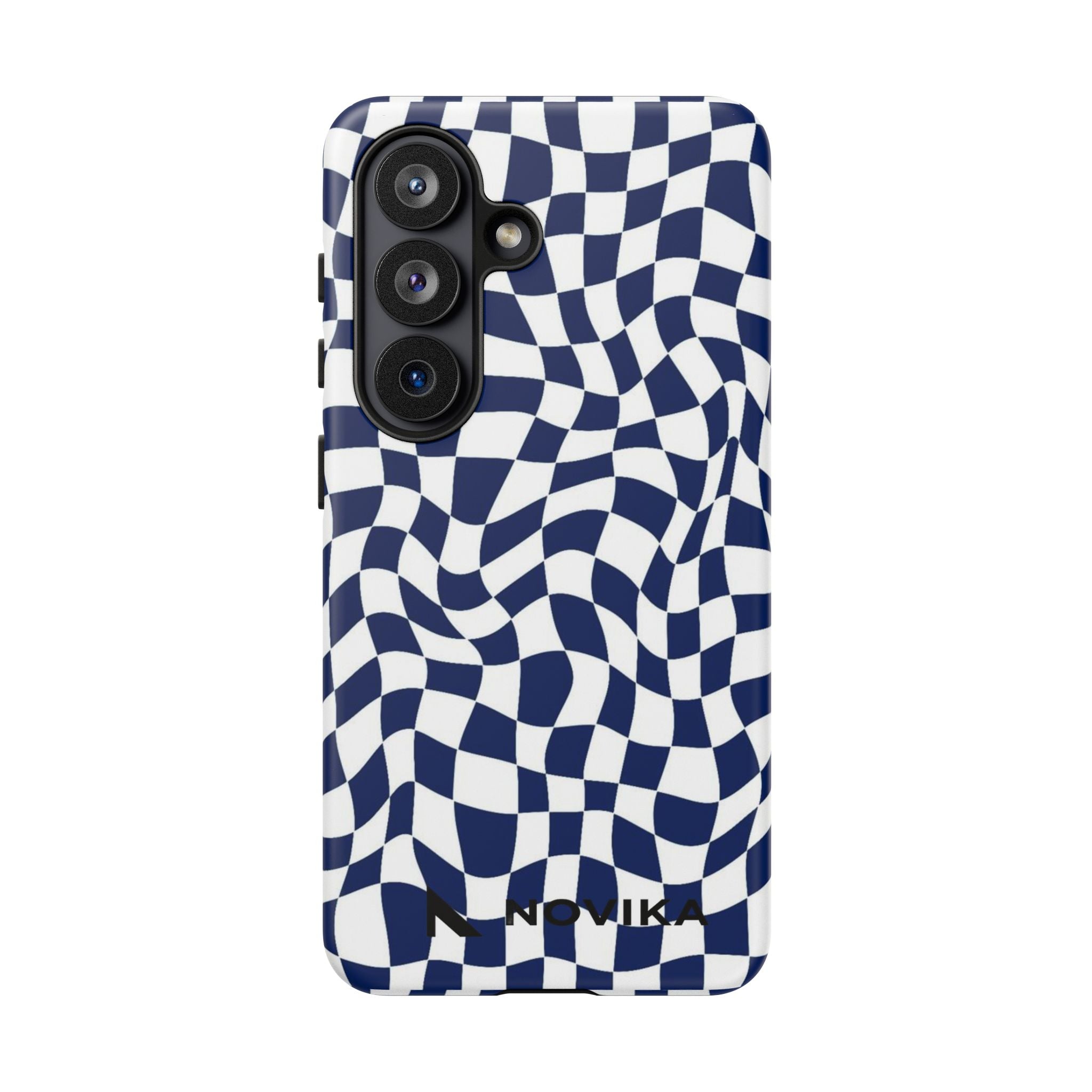Navy Wavy Checker