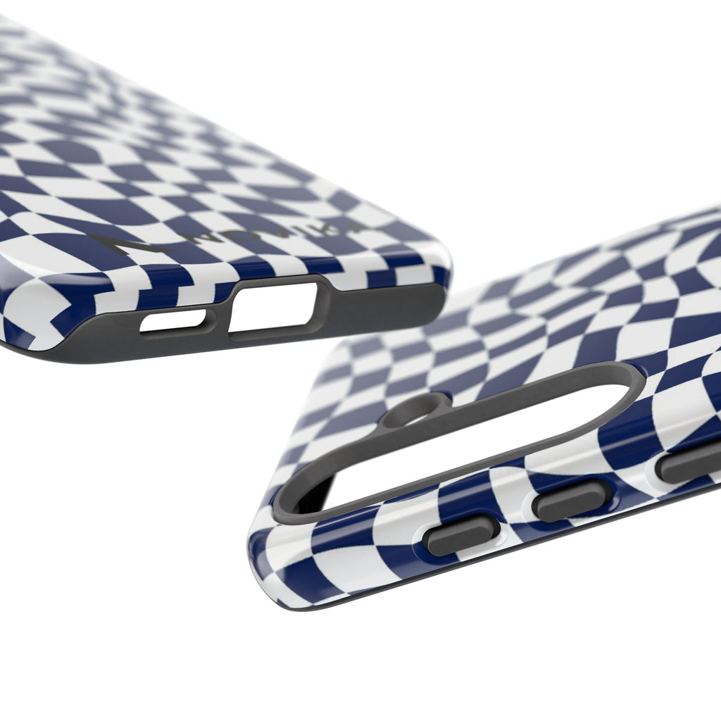 Navy Wavy Checker