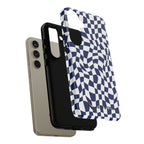 Navy Wavy Checker