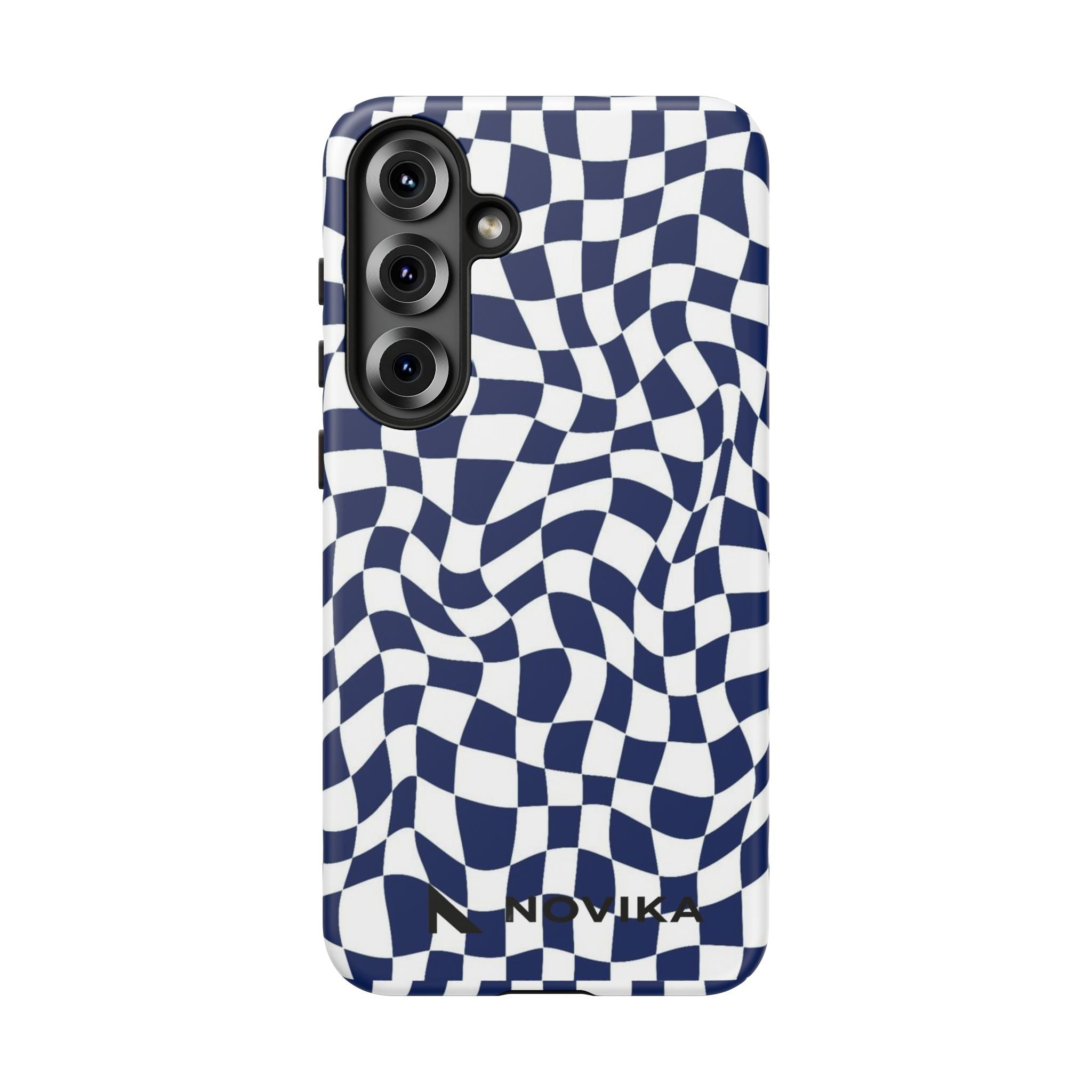 Navy Wavy Checker