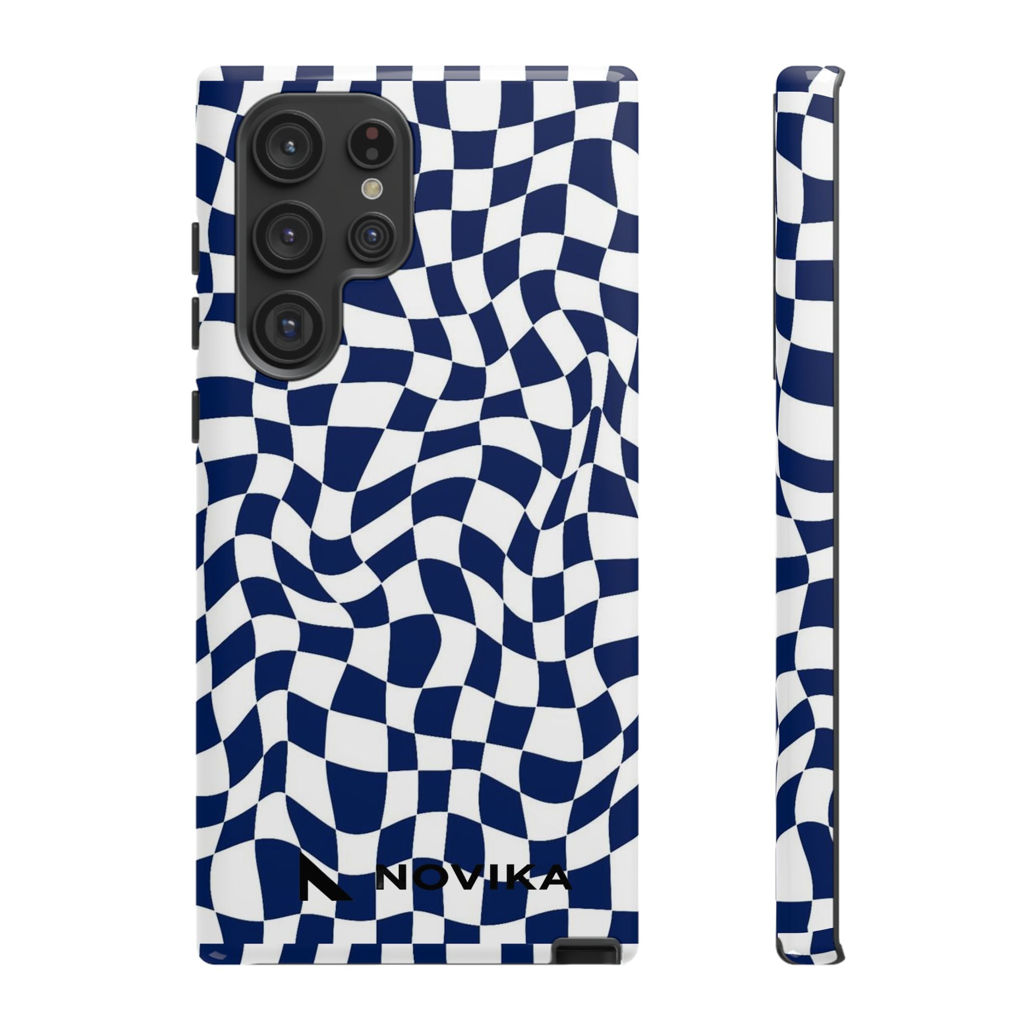 Navy Wavy Checker