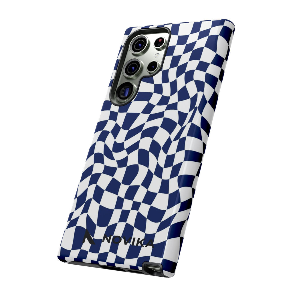 Navy Wavy Checker