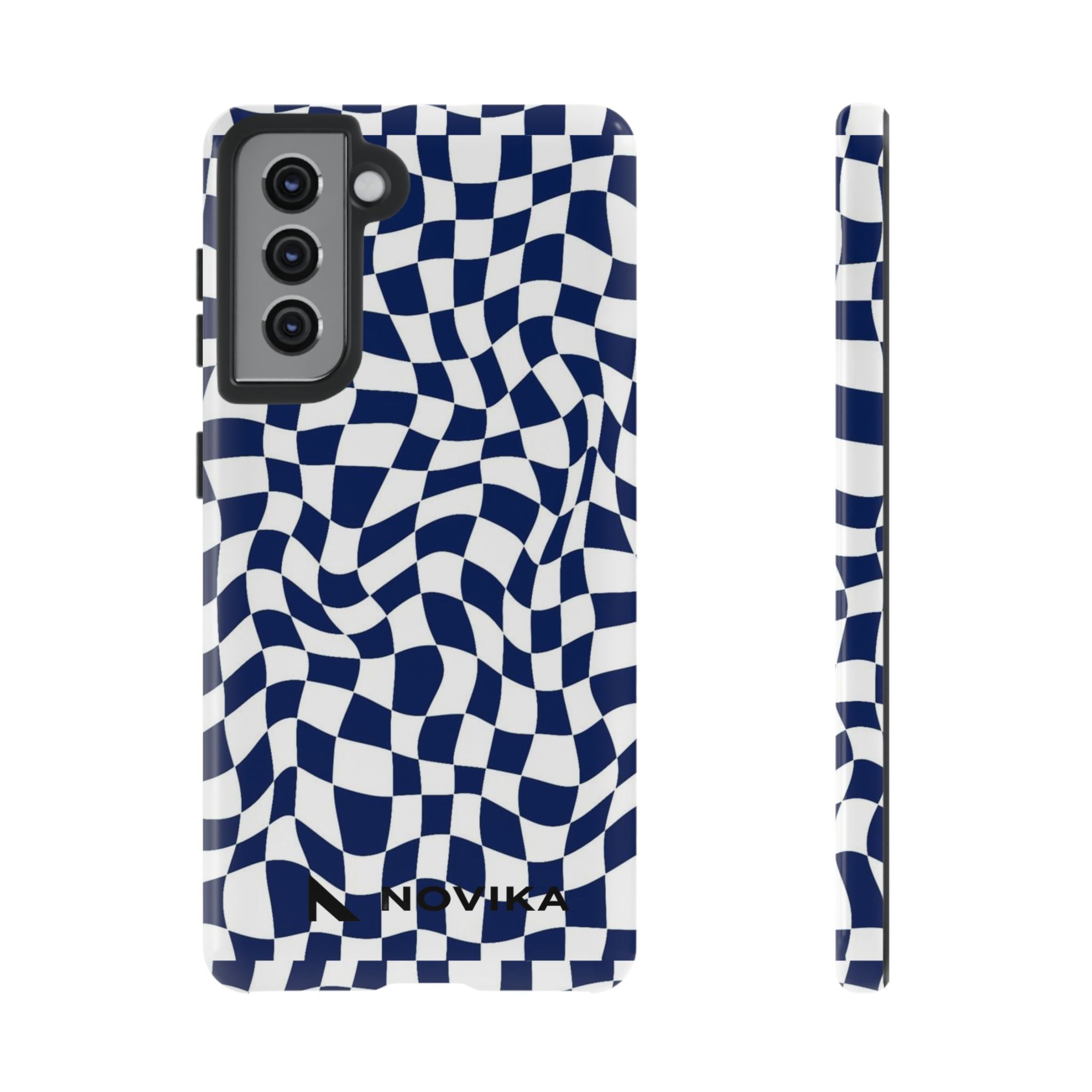 Navy Wavy Checker