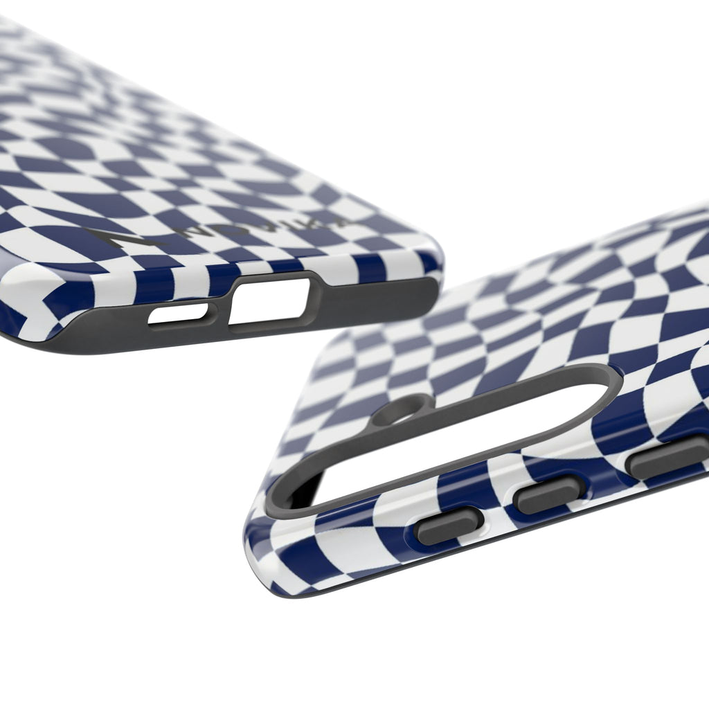 Navy Wavy Checker