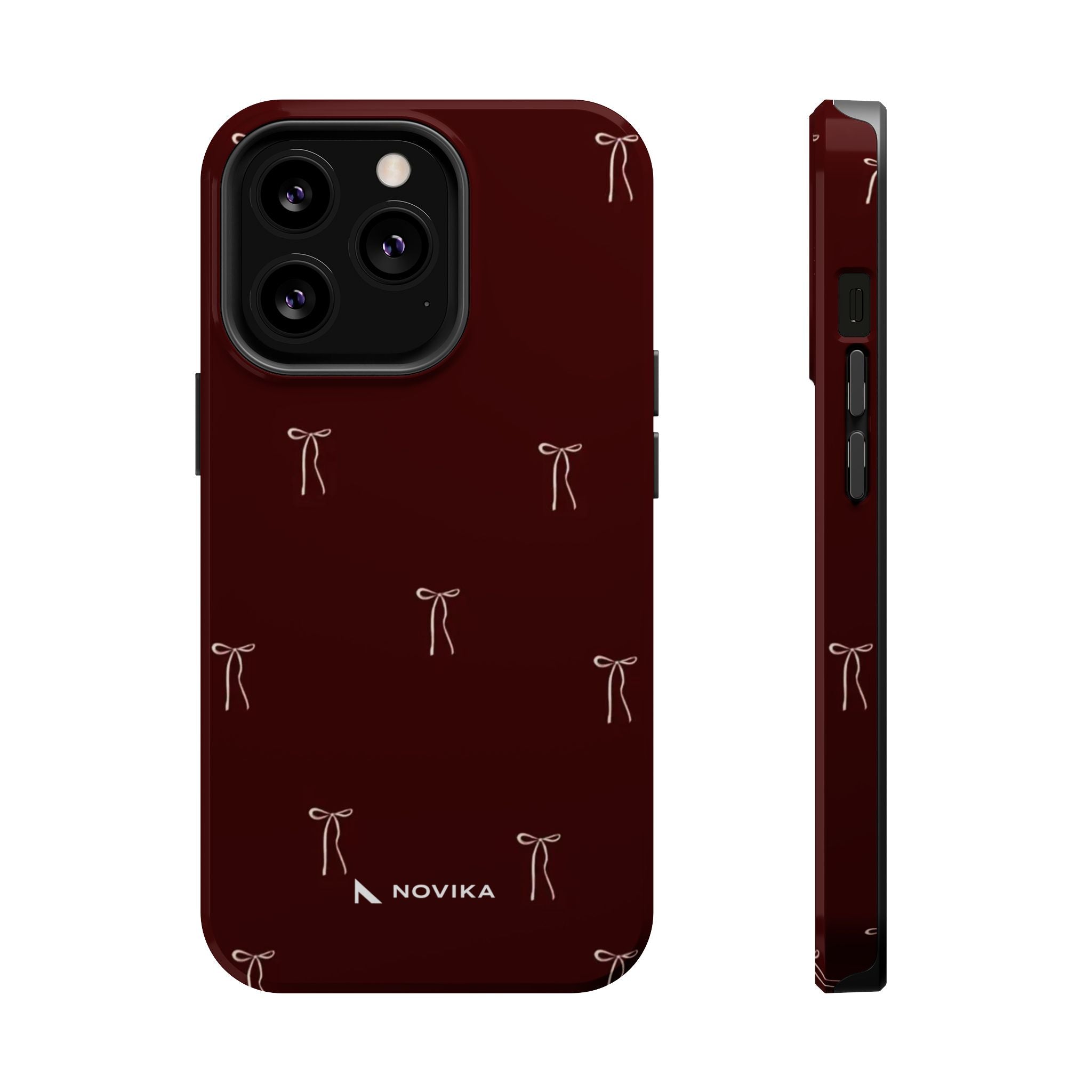 wine red bows