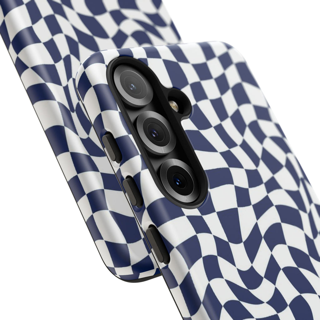 Navy Wavy Checker
