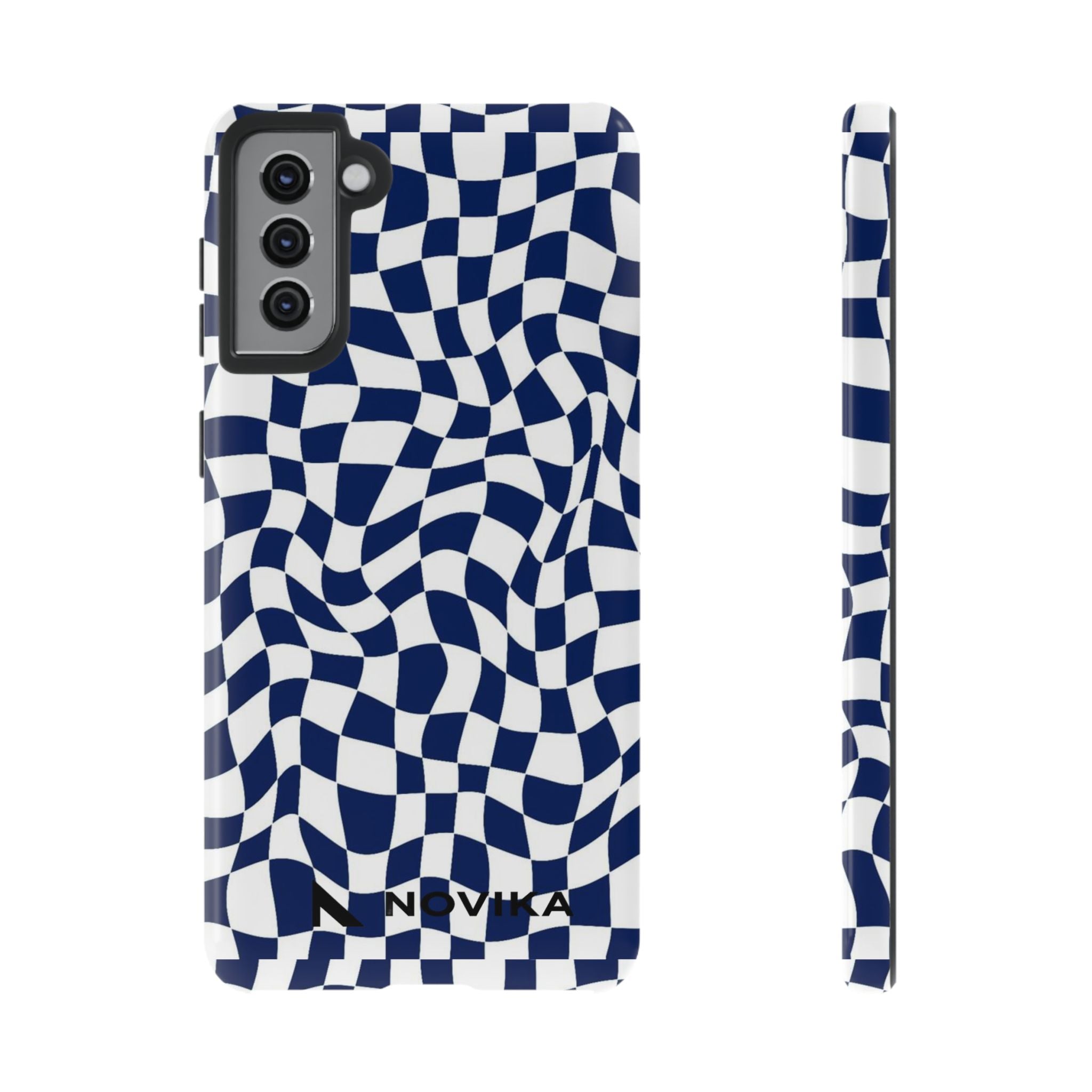 Navy Wavy Checker