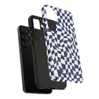 Navy Wavy Checker