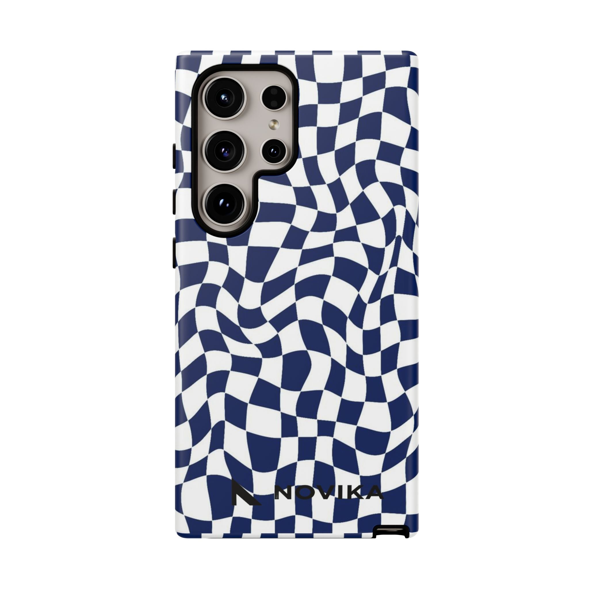 Navy Wavy Checker