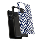 Navy Wavy Checker