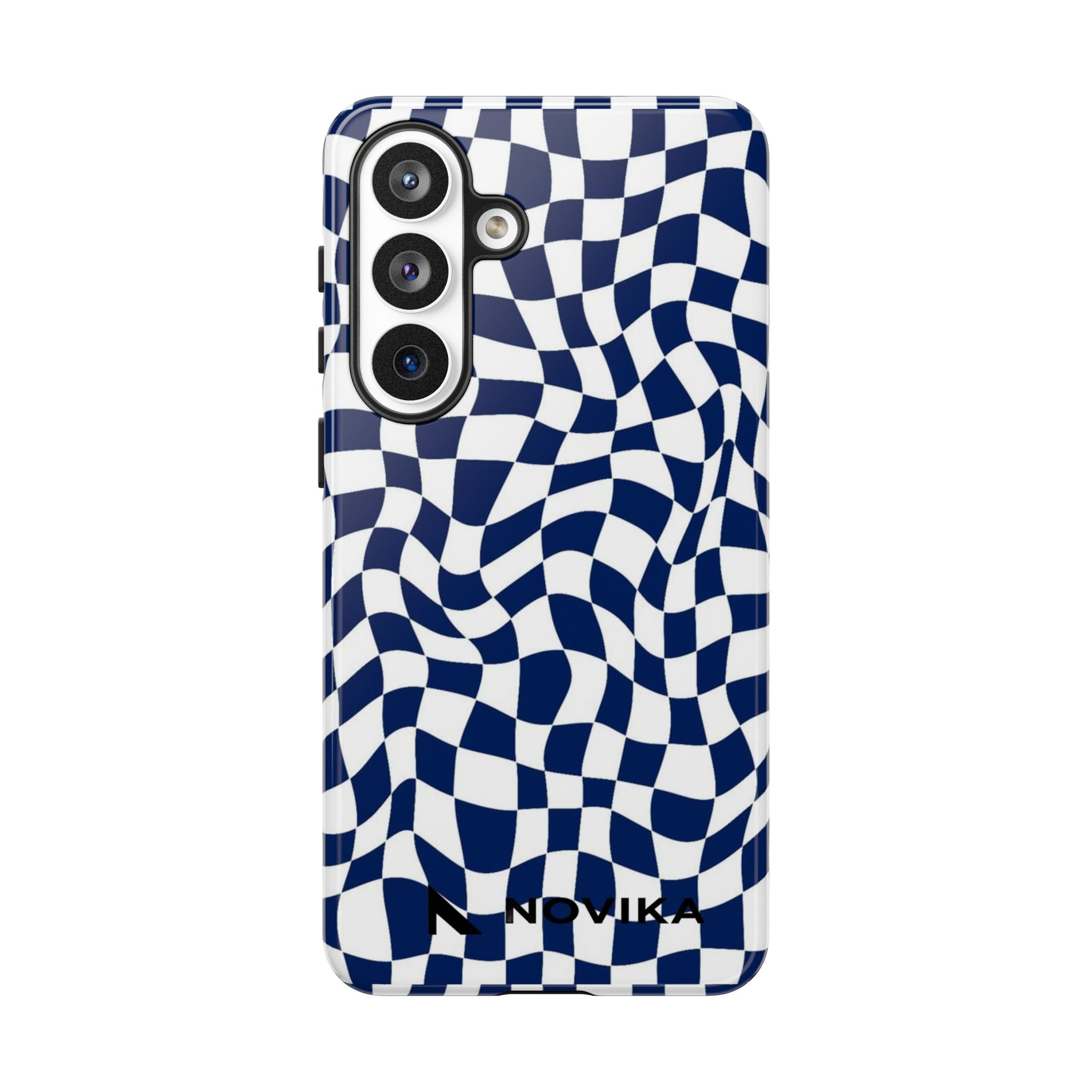 Navy Wavy Checker