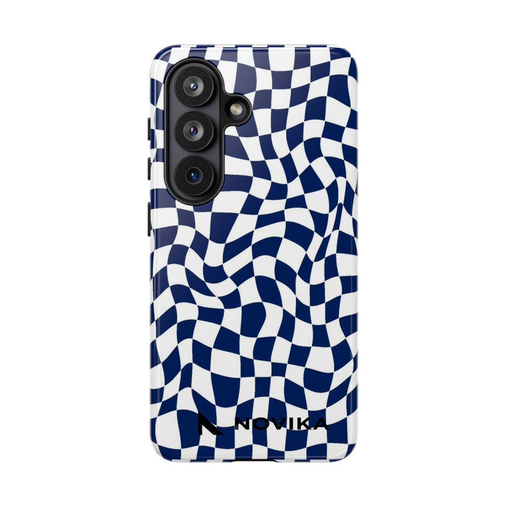 Navy Wavy Checker