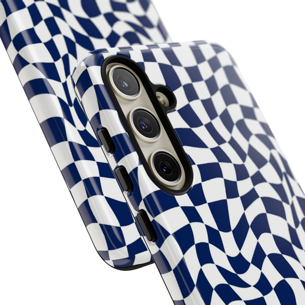 Navy Wavy Checker