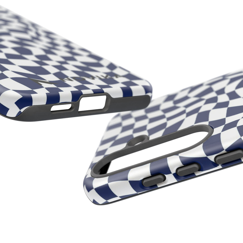 Navy Wavy Checker