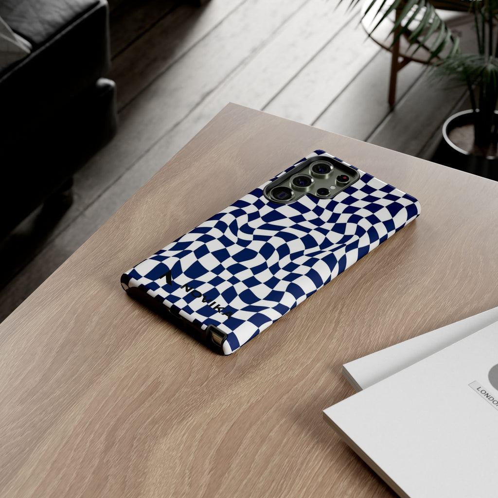 Navy Wavy Checker