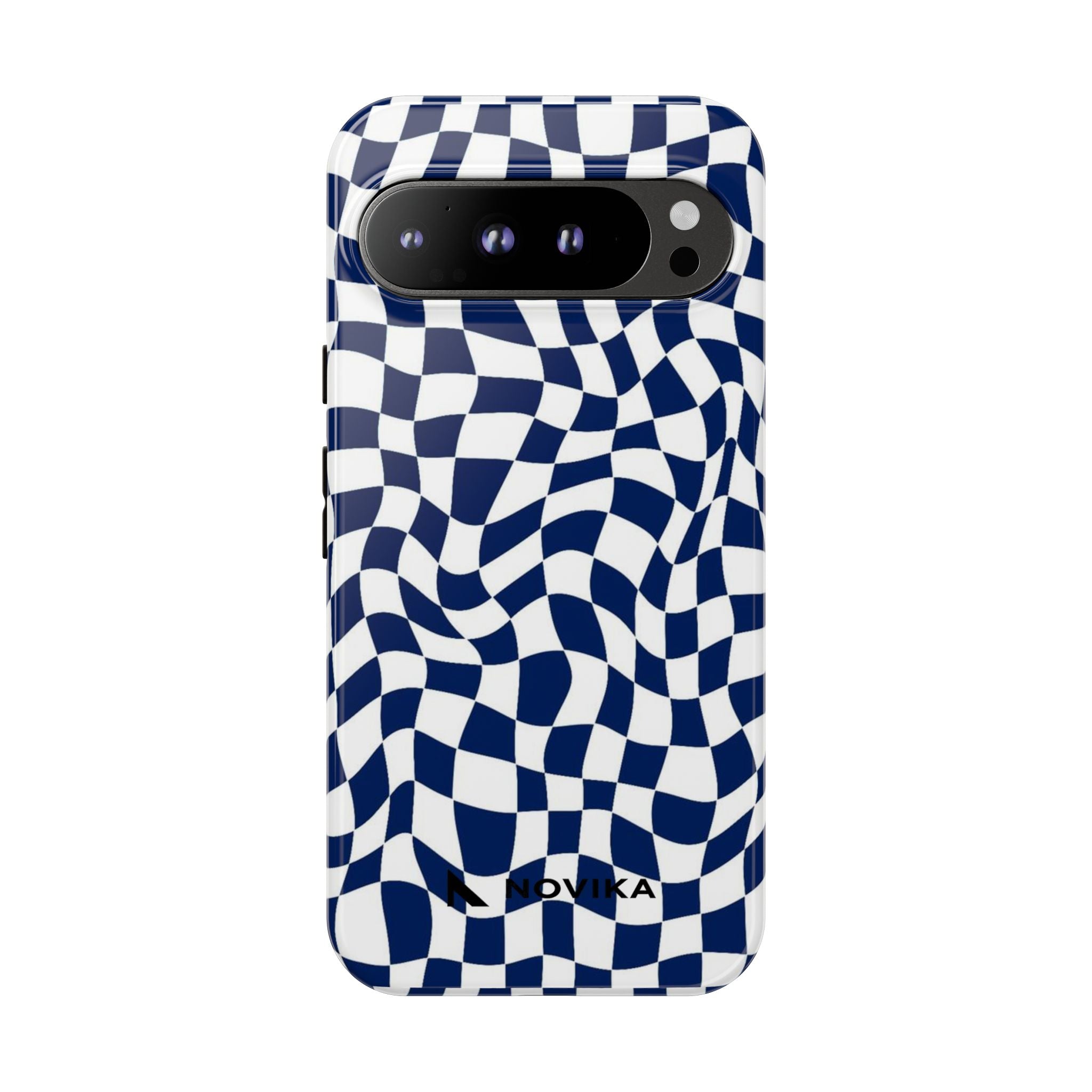 Navy Wavy Checker