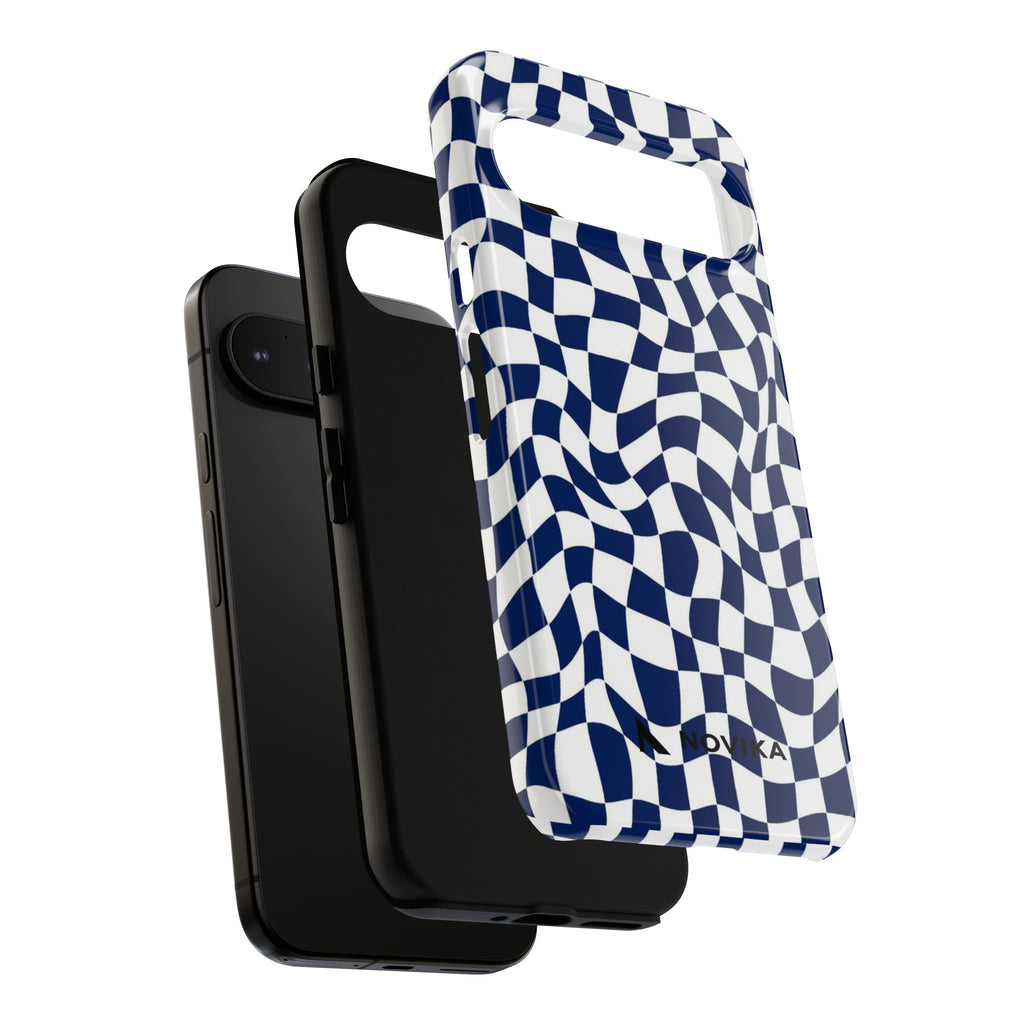 Navy Wavy Checker